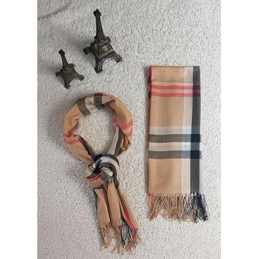 Imagem de Echarpe Feminino Cachecol Manta Pashmina Xale Longo Xadrez - Dudy