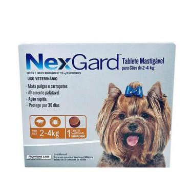 Imagem de Antipulgas e Carrapaticida NexGard Cães 2 a 4kg Boerhinger 3 Tabletes 