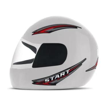 Imagem de Capacete Moto Fechado Branco Mixs Start Pro Tork Masculino/Feminino 58