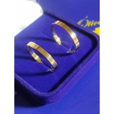 Imagem de Alianças Noivado Casamento Ouro 18 Kilates 4.00 Gramas 2.6 mm Maciça -