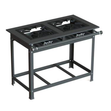 Imagem de Fogão Industrial 40x40 P10 2 Bocas Baixa Pressão 2 QD JS Martins - JL 