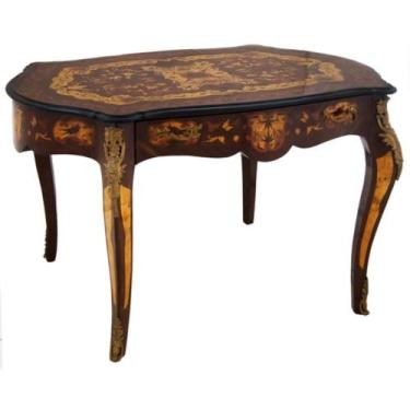 Imagem de Mesa Escritório Escrivaninha Pequena Madeira Imbuia Luxo - LUXdécor Ca