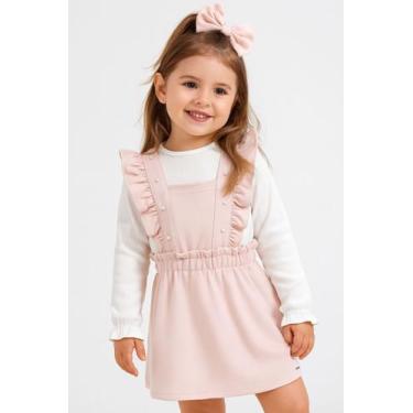 Imagem de Conjunto Vestido moletom com blusa manga longa Rosa Infanti, Rosa, 3 a