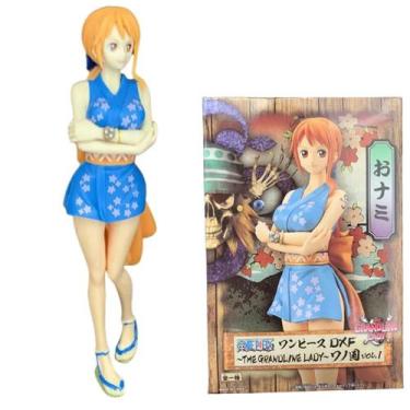 Imagem de Boneco Nami vestido 16cm azul One Piece Action Figure - Genérica