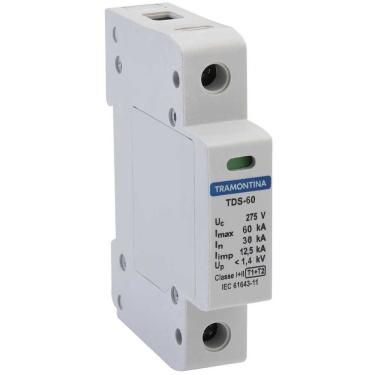 Imagem de Dispositivo de Proteção Contra Surtos 65kA Monopolar 275V para Instalações Elétricas Branco Tramontina