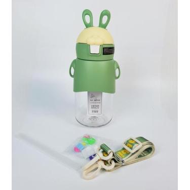 Imagem de Garrafa Infantil Plástica Coelho Alça Decorada 600ml Hello Rabbit B57-