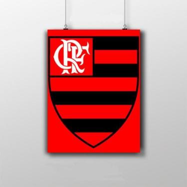Imagem de Placa Decorativa Mengao Brasão Poster Tema Vermelho 20X30 - Artesanal