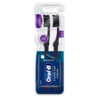 Imagem de Escova Dental Oral-B 5 Ações Com Carvão Advanced Macia 2 Unidades - OR