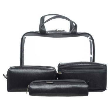 Imagem de Necessaire Feminina 4 Peças Bolsa Organizadora Viagem Cosméticos Maqui