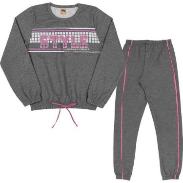 Imagem de Conjunto Moletom Infantil Livy 7920, 16, Cinza