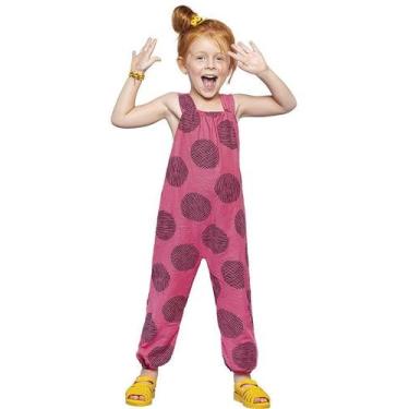 Imagem de Macacão Infantil Feminino Nanai Meia Malha 600833, Rosa, 3