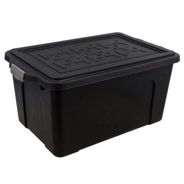 Imagem de Caixa Organizadora São Bernardo Container em Plástico Preto 70L