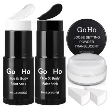 Imagem de Kit de Pintura Corporal Go Ho Branco e Preto com Pó Fixador