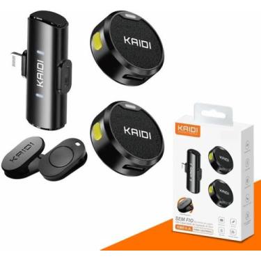 Imagem de Microfone de Lapela Sem Fio Kit c/ 2 Un Para iPhone IOS 8 ao 14 com Co