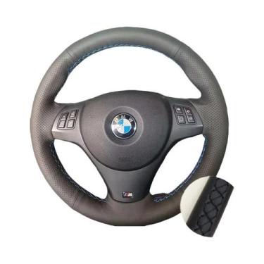Imagem de Capa De Volante Em Couro Preto Para BMW E81 E90 E91 E92 E93 E87 E82 E8