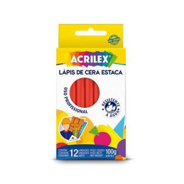 Imagem de Giz de cera estaca vermelho 12 unidades 507 - Acrilex
