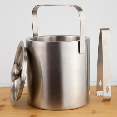 Imagem de Balde de Gelo 1,3L Inox Mori Parede Dupla com Pegador Tampa e Alça, In