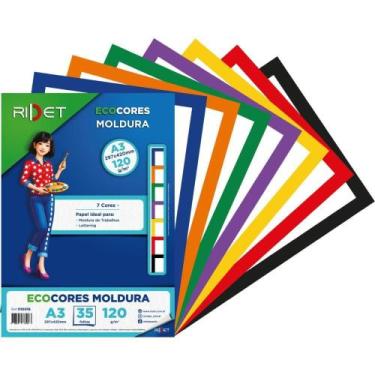 Imagem de Bloco para Educacao Artistica Moldura A3 7COR.120G 35F.29X42 Pacote - 