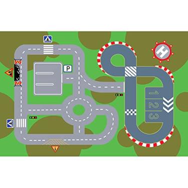 Imagem de HWLL Tapete de corredor, tapete de estrada redondo, tapete de carro verde para área de jogos de quarto, sala de jogos, tapete de área divertida para meninos e meninas (tamanho : 60 cm x 400 cm (2 pés x 13 pés)