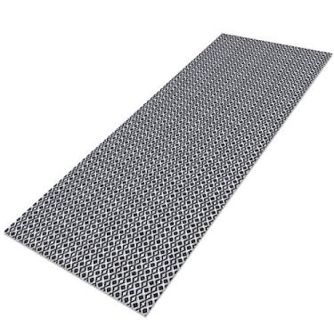 Imagem de Tapete Passadeira Artesanal 2,50m x 65cm Cozinha Corredor Quarto Nórdico Preto