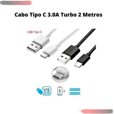 Imagem de Cabo Turbo Tipo C Carregador P/Cel Galaxy S9 S10 S20 S21 S22 Forte Com