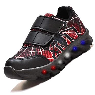 Imagem de Tenis De Led Led Masculino Aranha Meninos Estilo Original Cor:Preto;Tamanho:31