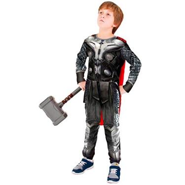 Imagem de Fantasia Thor Infantil Longa Com Martelo Os Vingadores 2 A Era de Ultron M 5-8