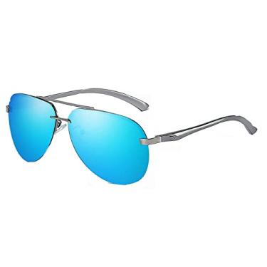 Imagem de Ciclismo legal de óculos solares polarizados para homens e mulheres, enviar caixas de óculos,4.Frame de arma + lente azul de gelo