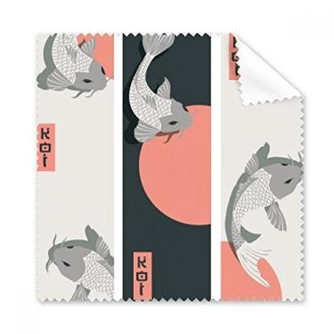 Imagem de Pano de limpeza chinês japonês com padrão de peixe, 5 peças