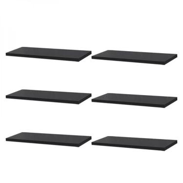 Imagem de Kit 6 Prateleiras 40 x 15cm Preta Suporte Invisível