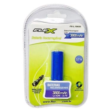 Imagem de Bateria Recarregável Lanterna 3.7V 3800mAh Flex FX-L.18650