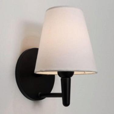 Imagem de Arandela Cone Base Preto em Tecido 14/14x07cm Branco Bivolt