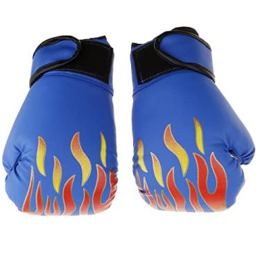 Imagem de simhoa Luvas de boxe para crianças de treino de saco de areia de poliuretano para meninos e meninas de 4 a 12 anos - Azul