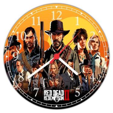 Imagem de Relógio De Parede Game Red Dead Redemption Jogos Quartz Tamanho 40 Cm