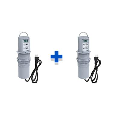 Imagem de Kit 2 Torres De Tomada Totem Manual Alça 2 Tom 10A 3USB 5.2A COR:CINZA