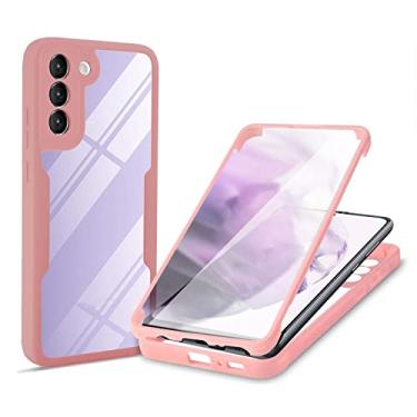 Imagem de Capa transparente para Samsung Galaxy S22/S22 Plus/S22 Ultra, protetor de tela embutido antiarranhões Capa para celular macia TPU+PC à prova de choque, Rosa, S22 15,1 cm