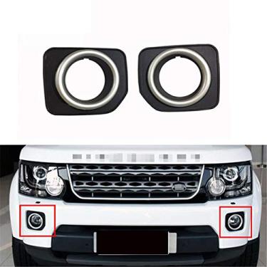 Imagem de 2 peças serve para Land Rover Discovery LR4 2010-2016 ABS placa cromada moldura da lâmpada de neblina dianteira do carro