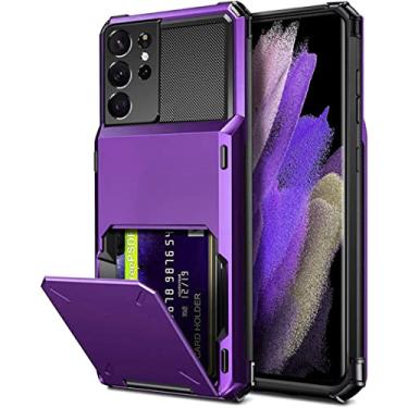 Imagem de Porta-cartões de cartão de carteira para Samsung S21 S22 S10 E S20 FE 5G Nota 20 10 9 8 S7 S8 S9 Plus Case, Roxo, Para Galaxy S21 FE 5G