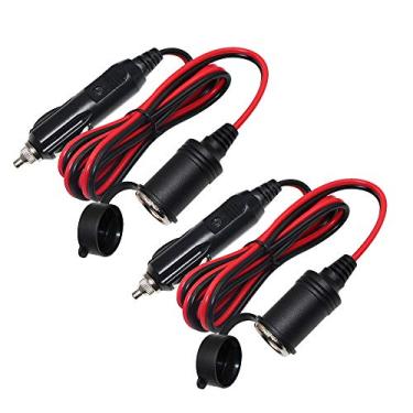 Imagem de Cabo de extensão de isqueiro de 12 V 3,5 m - Carregador de carro Isqueiro plugue macho para tomada fêmea 16 AWG Cabo de extensão resistente com extensor de luzes LED para bomba de compressor de ar e inflador de pneu 15 A