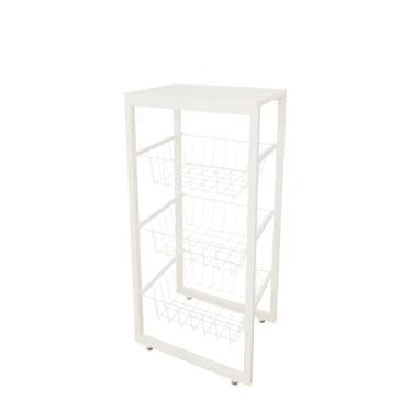 Imagem de Fruteira De Chão Para Cozinha Branco (Tampo Branco)