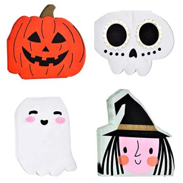 Imagem de GGBOY 80 peças de guardanapos de Halloween fantasma bruxa caveira abóbora halloween guardanapos de papel tema de Halloween, guardanapos de festa tema de Halloween guardanapos de coquetel de Halloween para decoupage utensílios de mesa de Halloween