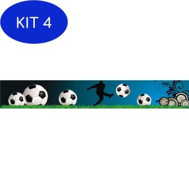 Imagem de Kit 4 Faixa Parede Infantil Border Adesivo Futebol Bola - Www.Quartinh