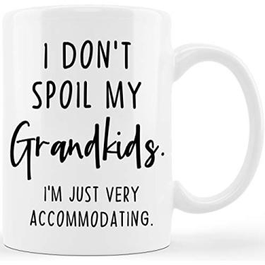 Imagem de I Don't Spoil My Grandkids Christmas Mothers Fathers Day Gag Gift Grandma Grandpa from Daughter Son Granddaughter Grandson Grandkids Birthday Gifts for Gramps Mimi Nana Gigi Novelty Coffee Caneca Cup