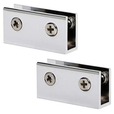 Imagem de Aopin Suporte de prateleira de vidro, clipes de vidro ajustáveis suportes de braçadeira de vidro, liga de zinco com acabamento polido, para prateleira de madeira de 8 ~ 10 mm/0,31 ~ 0,33 polegadas de espessura / acrílico / vidro, prata, 2 peças