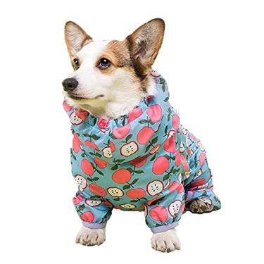 Imagem de Capa de chuva para cães de cobertura completa, jaqueta de chuva impermeável com tira refletiva, poncho ajustável para cães pequenos, médios e grandes, azul, 5GG (28