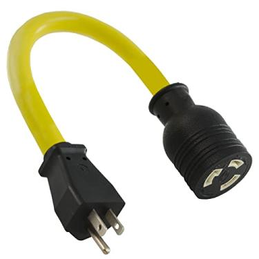Imagem de Conntek Adaptador Gerador 3,5 m, Plugue EUA 15 Amp para Conector Fêmea Travamento 30 Amp L5-30R, 125 Volts, Macho-Fêmea, Amarelo