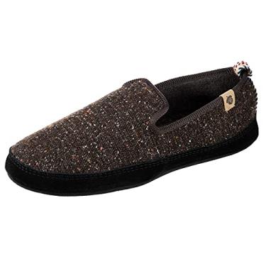 Imagem de Acorn Mocassim masculino de Bristol leve com cabedal de tweed e chinelo ultraleve com amortecimento de nuvem, Preto, 9-10