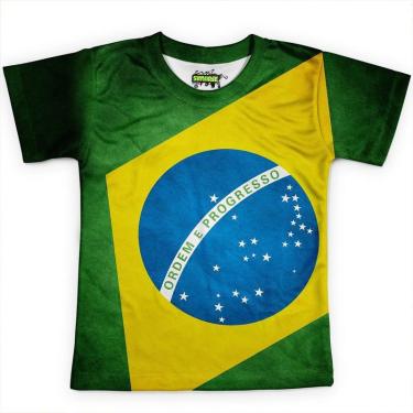 Imagem de Camiseta Infantil Brasil Bandeira Copa Md03