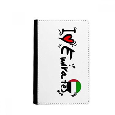 Imagem de I Love Emirates Bandeira Palavra Amor Coração Ilustração Porta Passaporte Notecase Burse Carteira Capa Cartão Bolsa, Multicolor