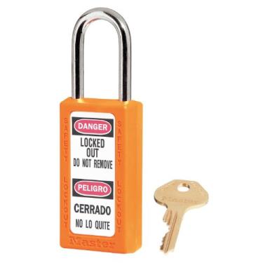 Imagem de MASTER LOCK Cadeado de bloqueio, KA, Laranja, 7,6 cm A, PK12